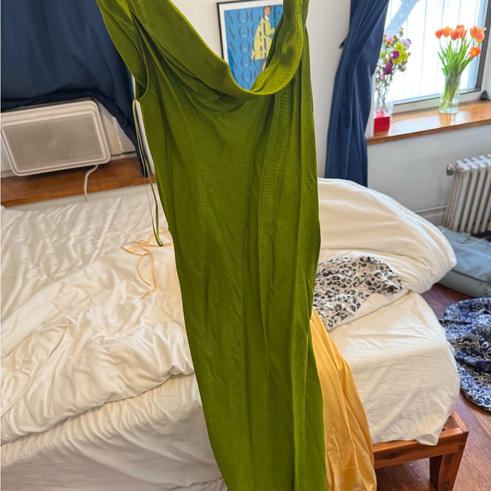 Mango Vibrant Green Backless Dress